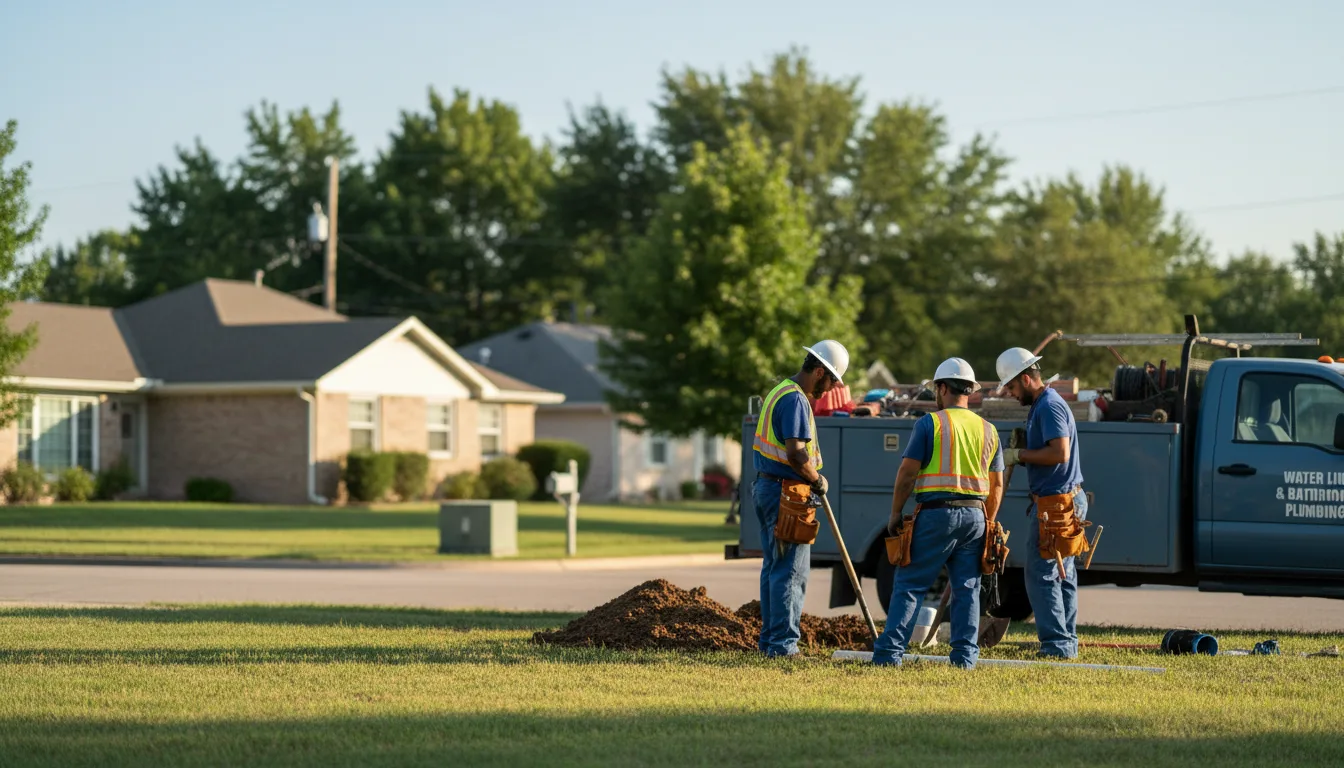 Residential water line and bathroom plumbing service in Beach City, OH